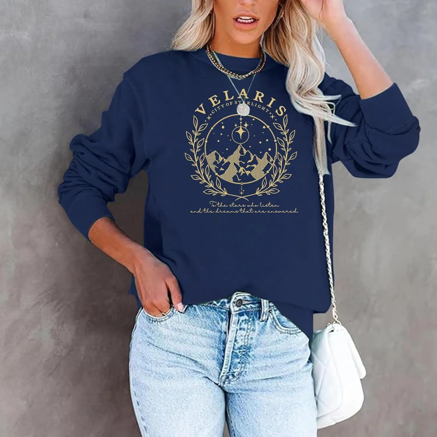 Womens City Of Starlight Night Court Sweatshirt Thorns and Roses Book Lover Gift Shirt Vintage Graphic Pullover Tops