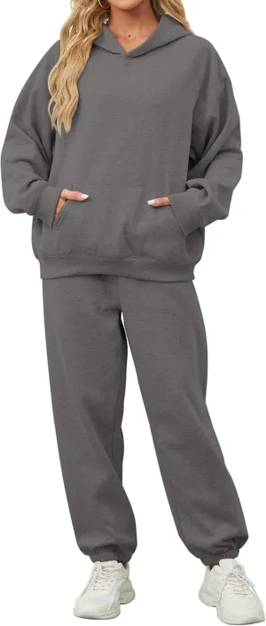 Women's Hoodie and Sweatpants Set for Women 2 Piece Outfits Tracksuit Oversized Sweatshirt and High Waist Sweatpants