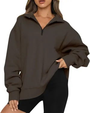 Womens Oversized Sweatshirts Hoodies Half Zip Pullover Fall Fashion Outfits 2023 Y2k Clothes