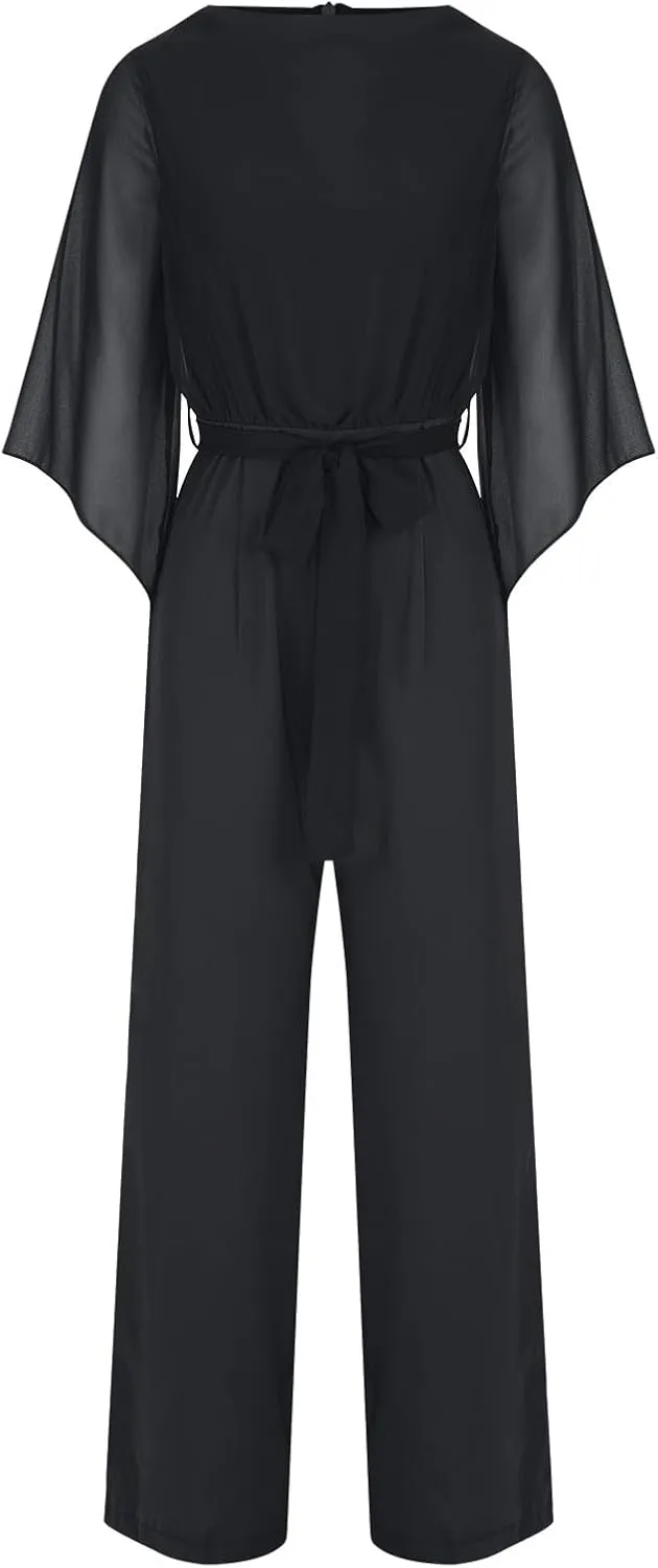 Women's Pantsuits Mother of Bride Wedding Guest Pant Suits 2 Piece Outfits Cold Shoulder Tops for Evening Party
