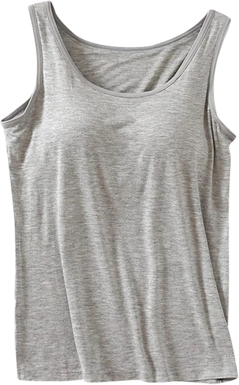 Womens Tank Tops with Built in Bra 2024 Casual Scoop Neck Sleeveless Basic Workout Top Padded Bra Camisole Undershirt