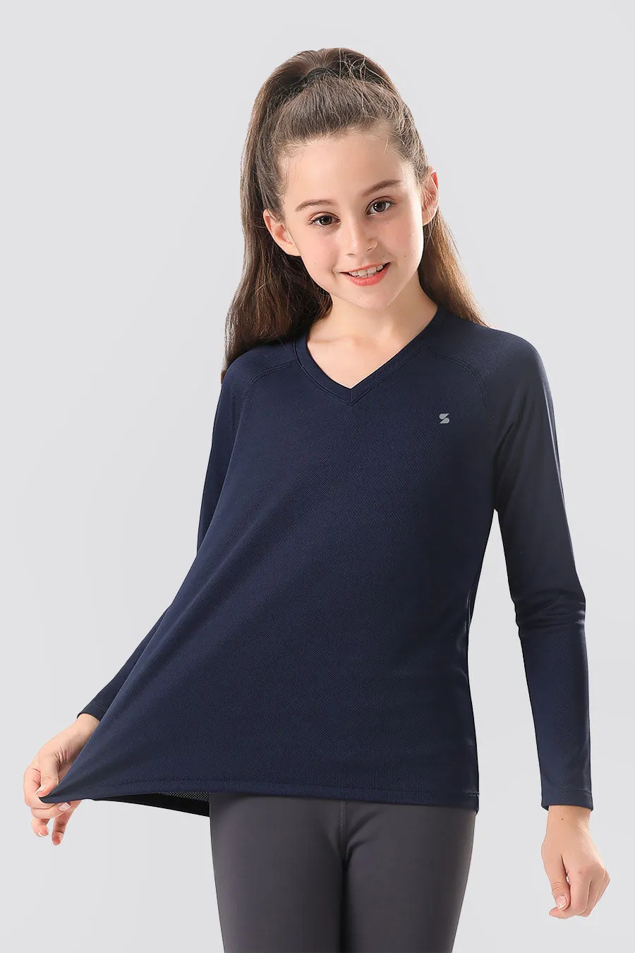 Youth Girls Boys Athletic Performance Long Sleeve Shirts