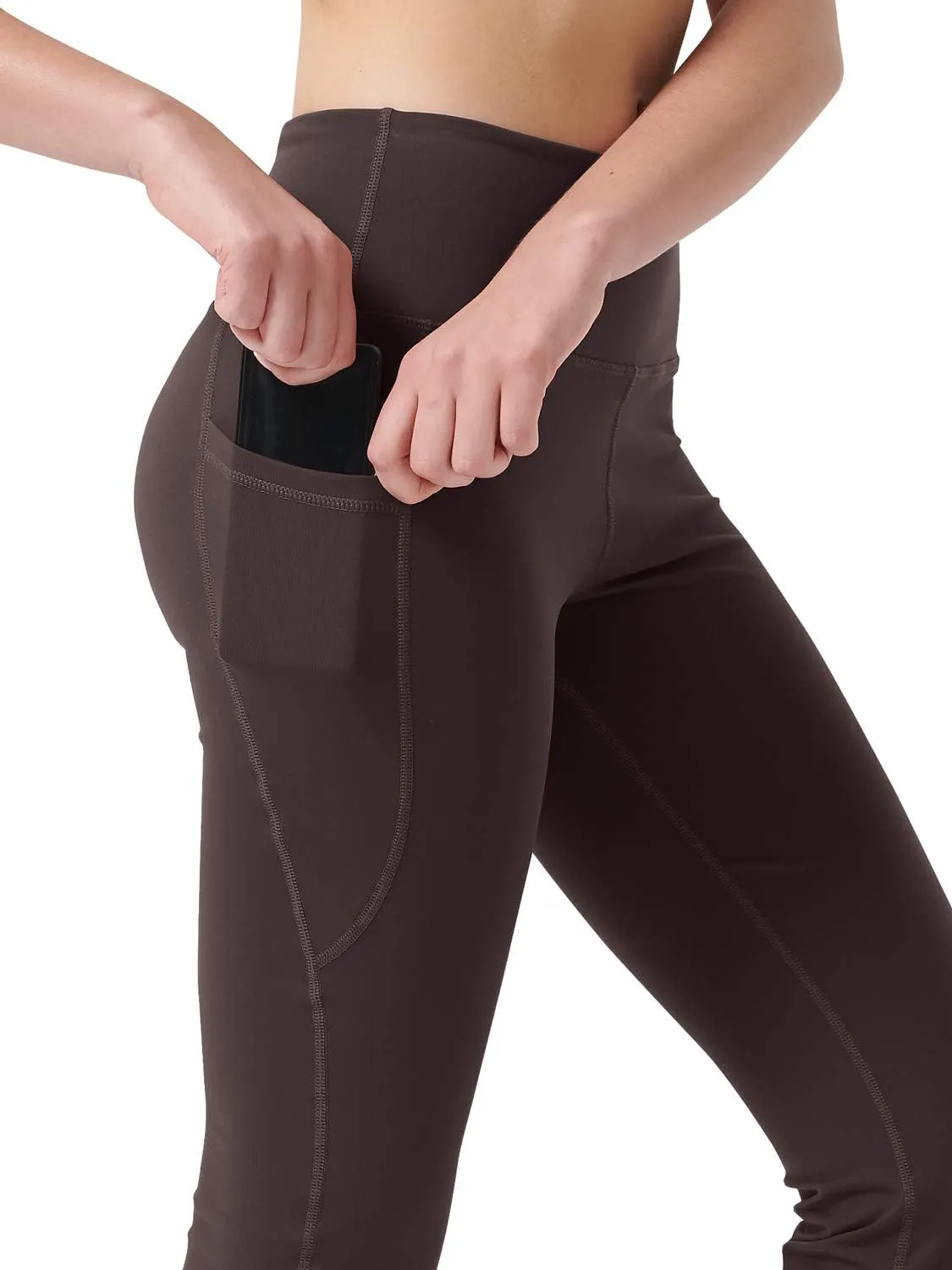 Zeronic Women's High Waist Bootcut Yoga Pants with Pockets Tummy Control Workout Running Pants Long Bootleg Flare Pants