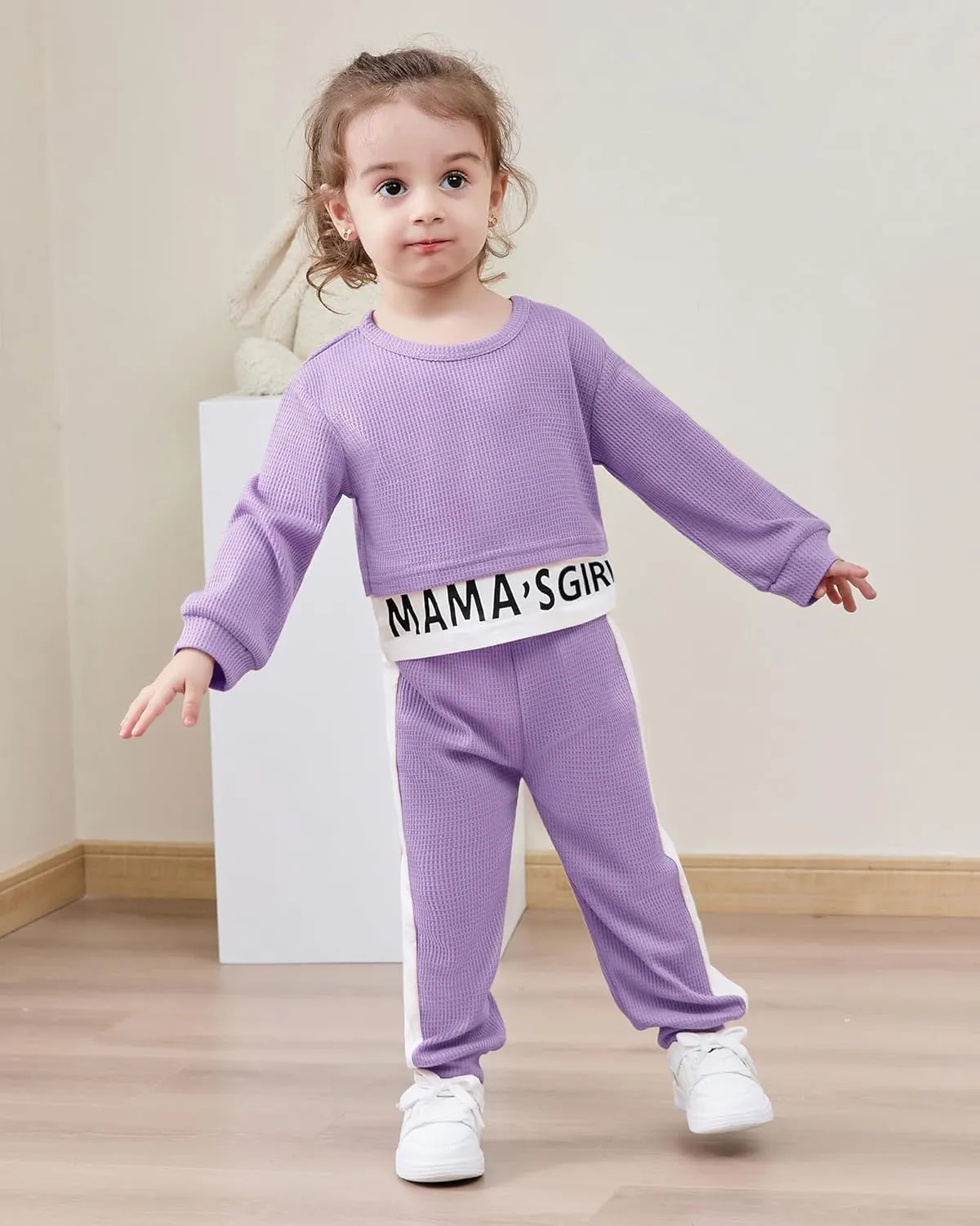 ZOEREA Toddler Baby Girls Clothes Outfits Long Sleeve Pullover Sweatshirt Tops   Pants Set Fall Winter Sweatsuits 1-6T