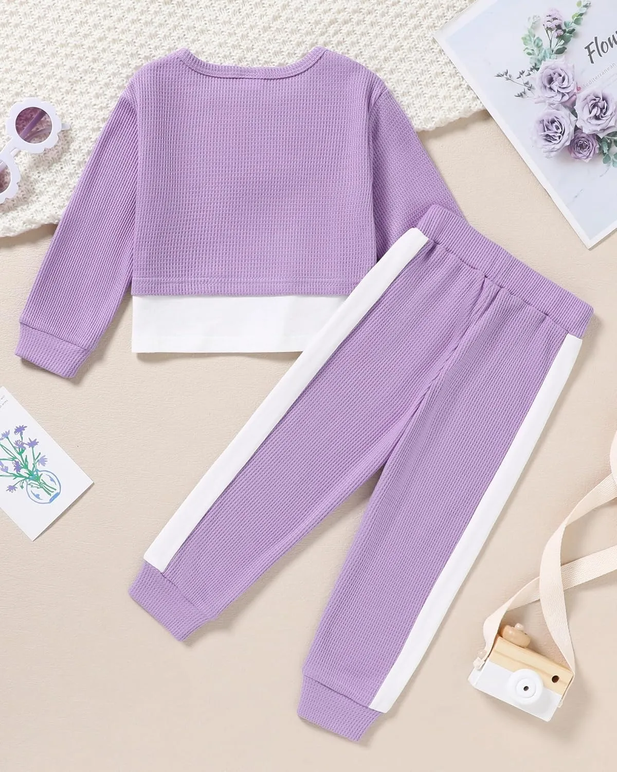 ZOEREA Toddler Baby Girls Clothes Outfits Long Sleeve Pullover Sweatshirt Tops   Pants Set Fall Winter Sweatsuits 1-6T