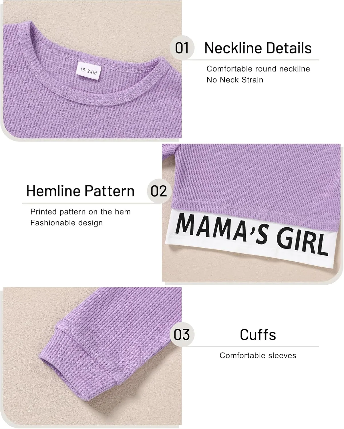 ZOEREA Toddler Baby Girls Clothes Outfits Long Sleeve Pullover Sweatshirt Tops   Pants Set Fall Winter Sweatsuits 1-6T